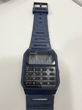 Casio Navy Blue Digital Calculator Watch